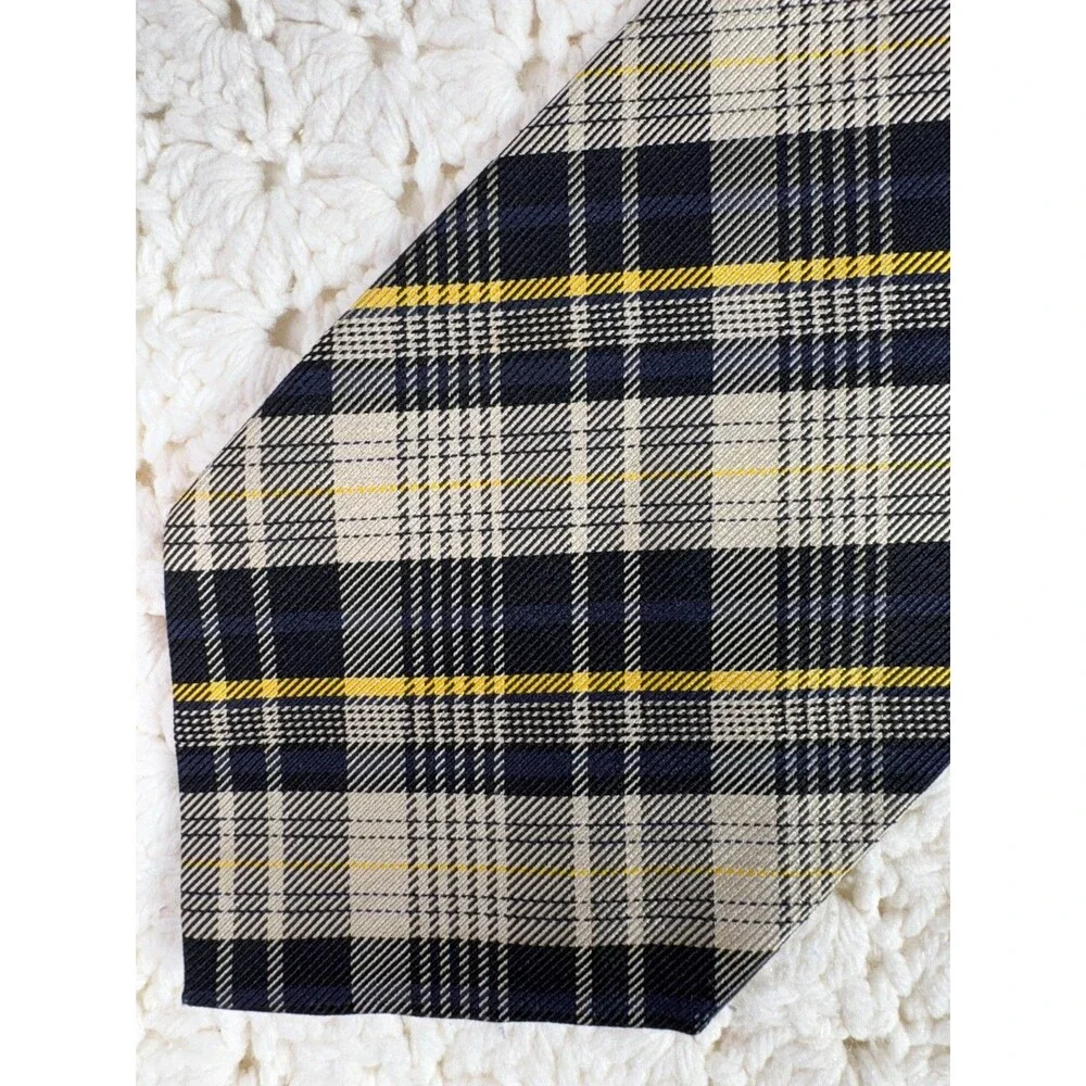 Banana Republic Vintage Men's Silk Tie Plaid Wide 4